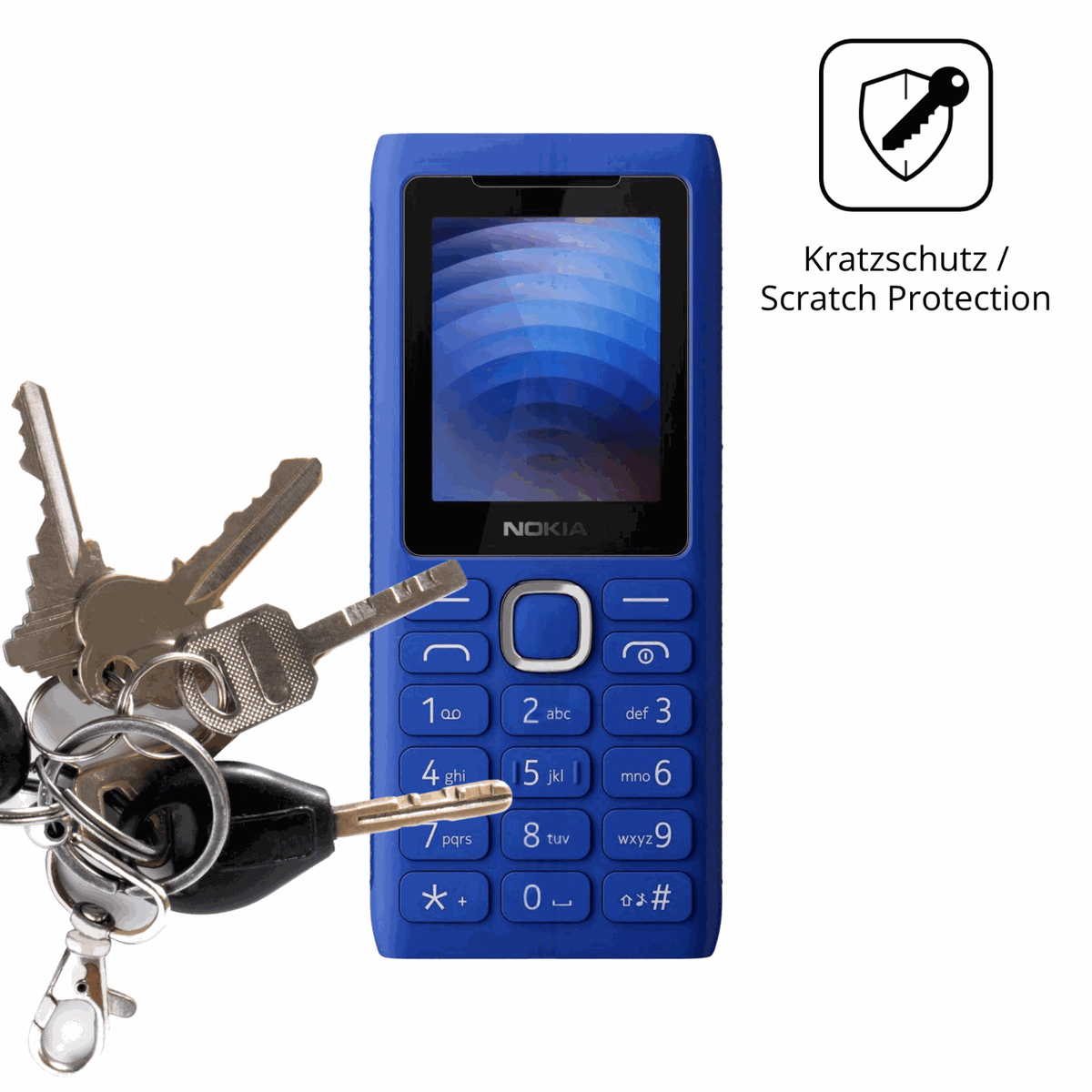 Schutz gegen Kratzer auf dem Nokia 110 Power Glas durch Schlüssel oder Ähnliches