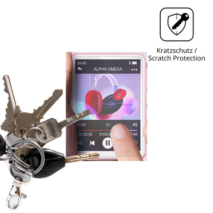 Schutz gegen Kratzer auf dem Oilsky M1 MP3-Player Glas durch Schlüssel oder Ähnliches