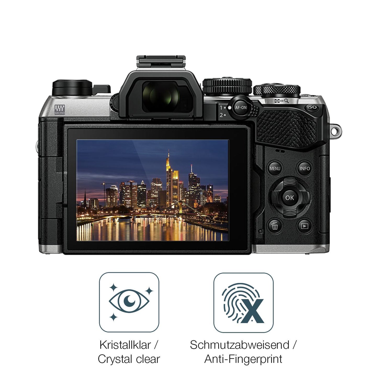 Flexible TPU-Folie passend zugeschnitten für Olympus OM System OM-5 Mark II, vollständige Abdeckung
