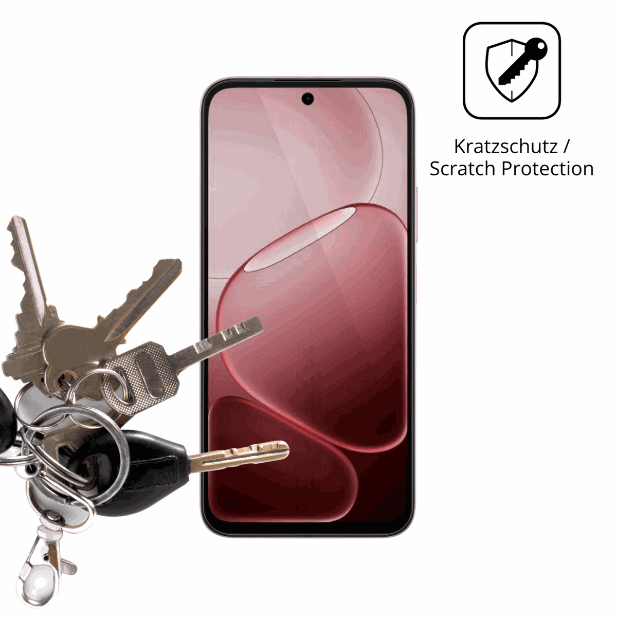 Schutz gegen Kratzer auf dem Oppo A6 Glas durch Schl�ssel oder �hnliches