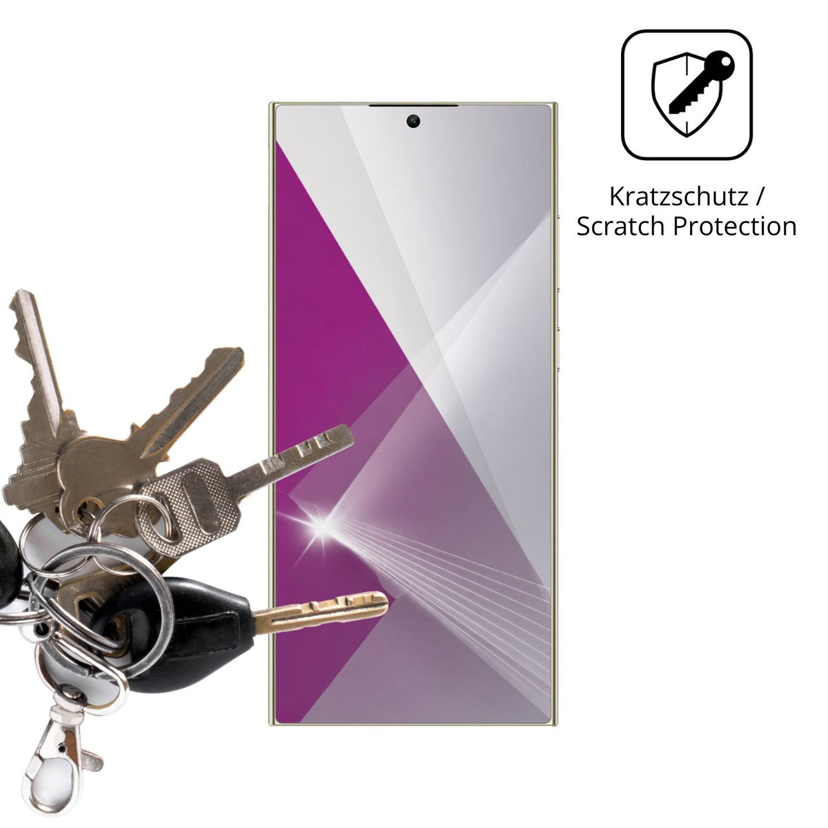 Schutz gegen Kratzer auf dem Oukitel C72 Glas durch Schlüssel oder Ähnliches