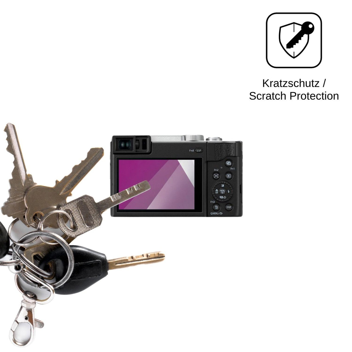 4x Schutzfolie klar für Panasonic Lumix DC-TZ96 Display-Schutzfolie