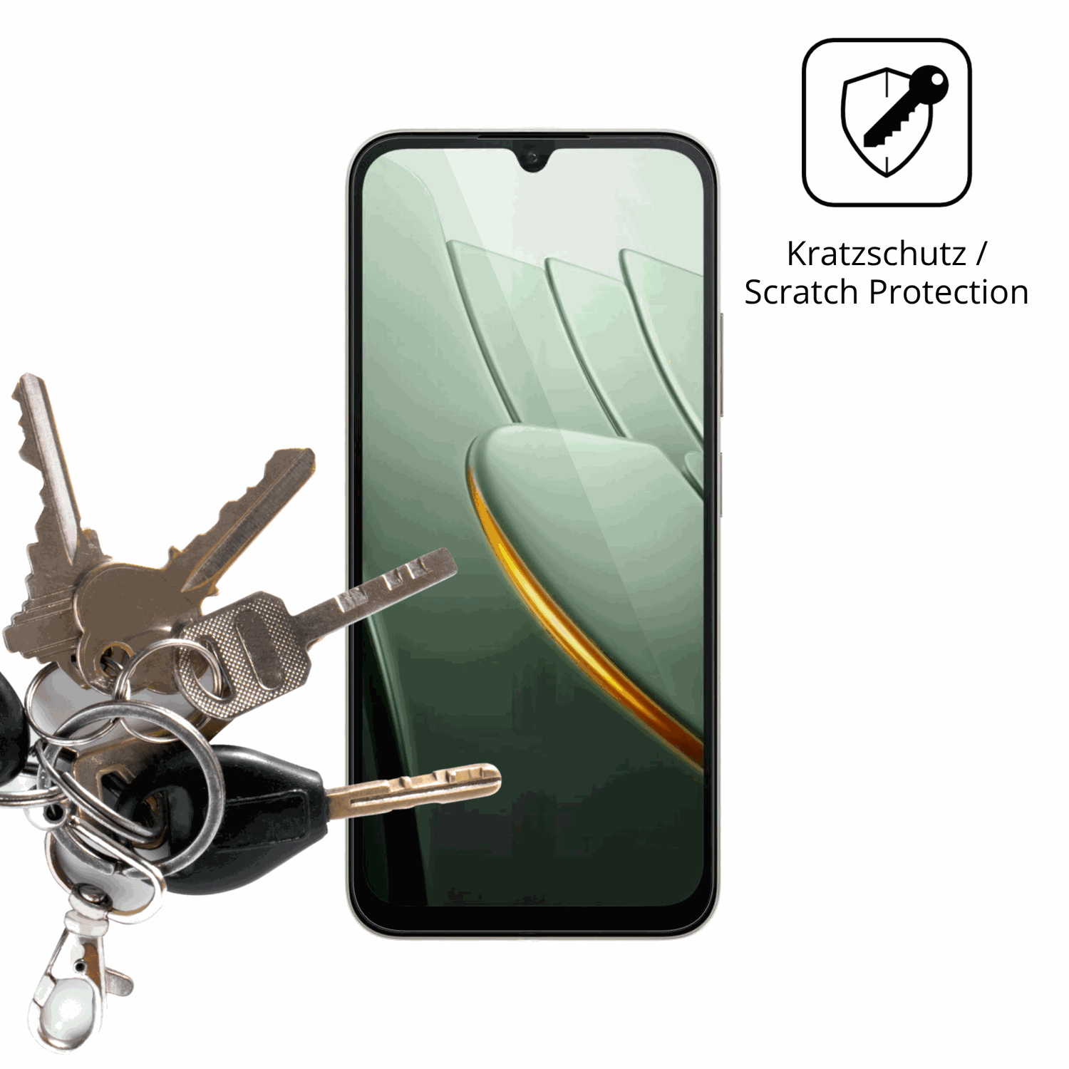 Schutz gegen Kratzer auf dem POCO C81 Pro Glas durch Schlüssel oder Ähnliches