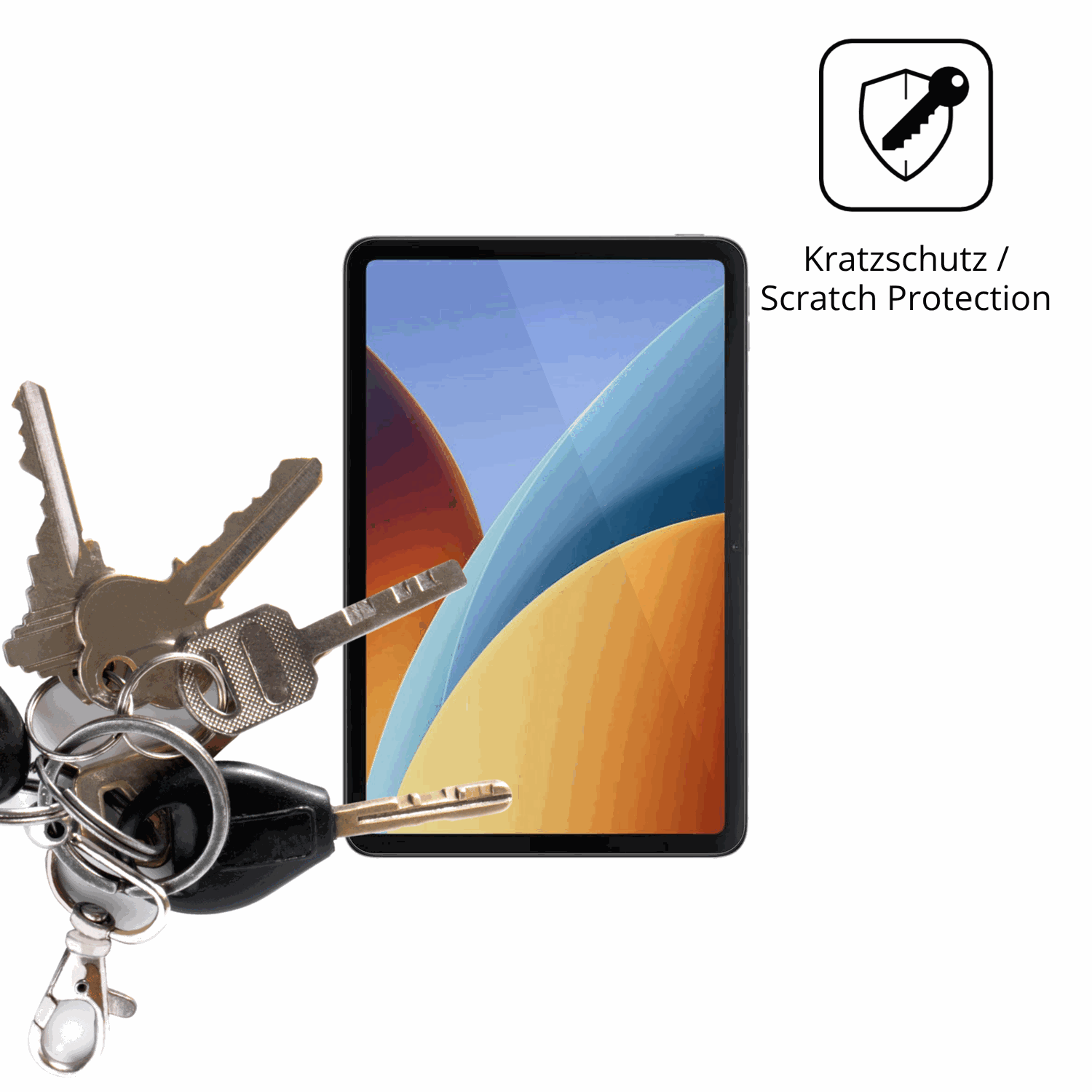 Schutz gegen Kratzer auf dem Redmi Pad 2 9.7 Glas durch Schlüssel oder Ähnliches