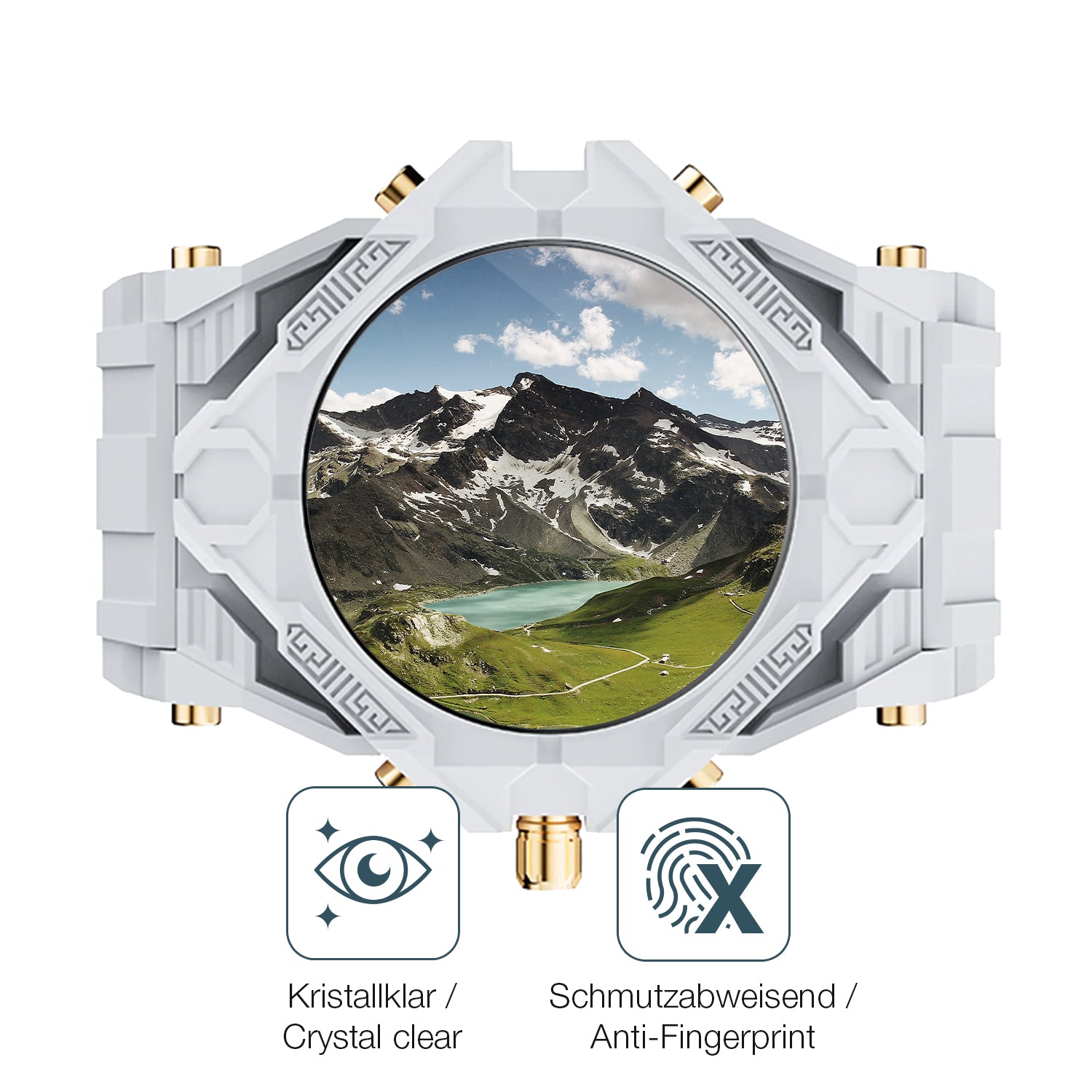 Flexible TPU-Folie passend zugeschnitten für Rogbid T.rex Smartwatch, vollständige Abdeckung