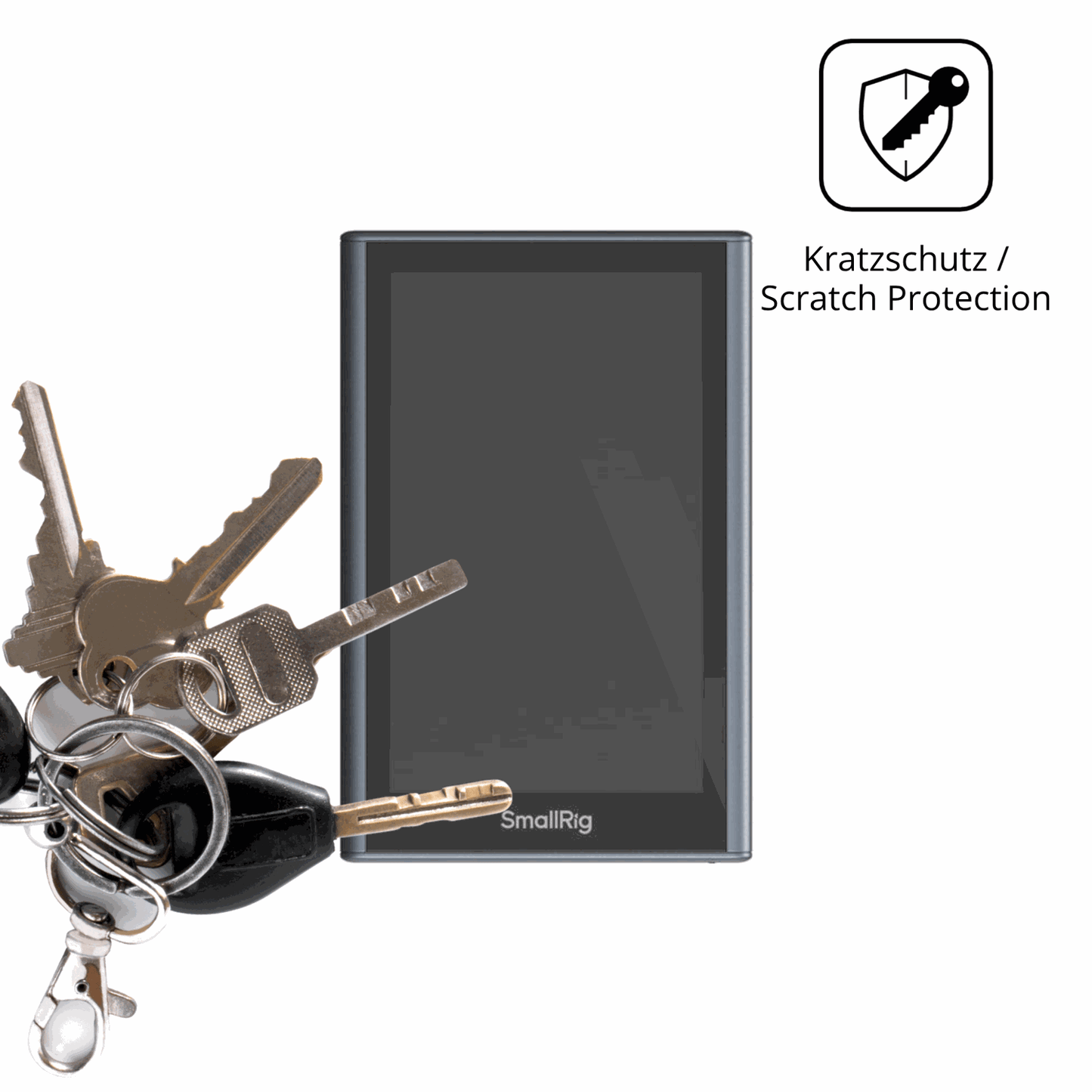 Schutz gegen Kratzer auf dem SmallRig Wireless Monitor 4850B Glas durch Schlüssel oder Ähnliches