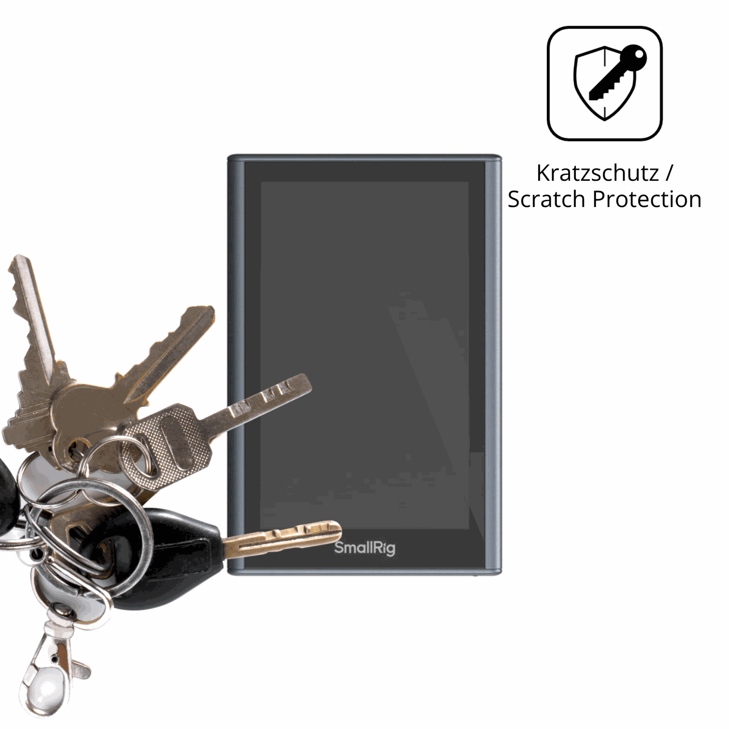 Schutz gegen Kratzer auf dem SmallRig Wireless Monitor 4850B Glas durch Schlüssel oder Ähnliches