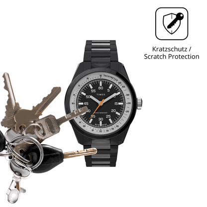 Schutz gegen Kratzer auf dem Timex Huckberry x Timex 1979 Glas durch Schl�ssel oder �hnliches
