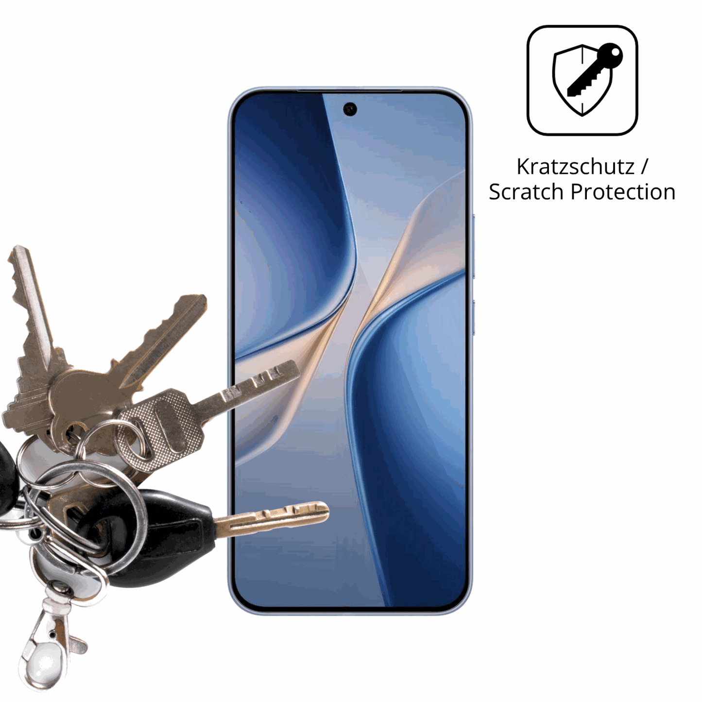 Schutz gegen Kratzer auf dem Vivo T5 Pro Glas durch Schlüssel oder Ähnliches