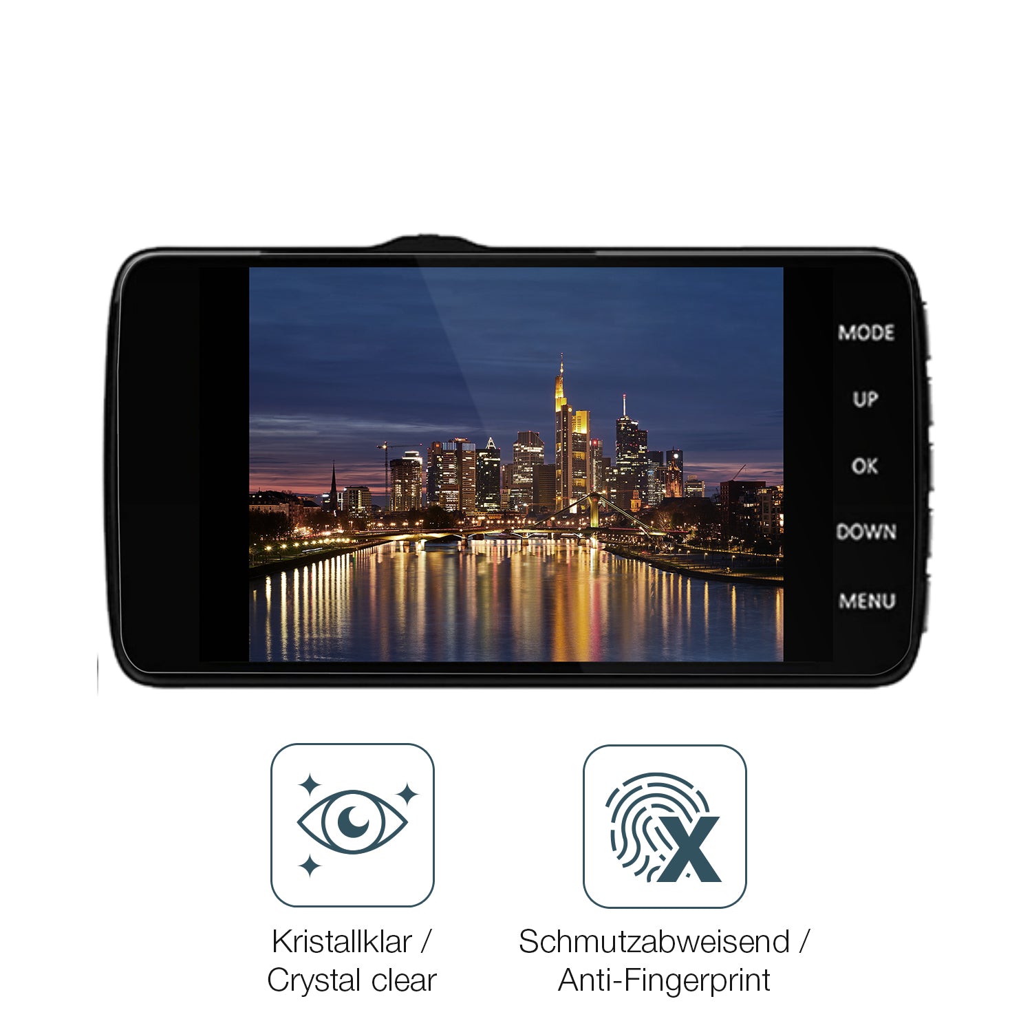 Flexible TPU-Folie passend zugeschnitten für WeBeqer K20S Pro Dashcam, vollständige Abdeckung