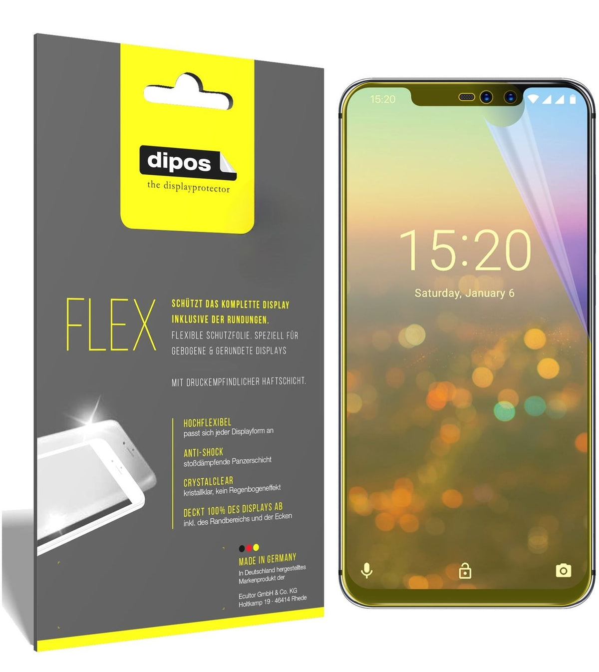 2x 3D Full Cover Schutzfolie für Umidigi Z2
