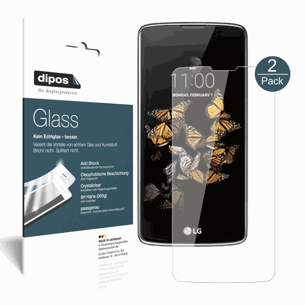 2x 9H Schutzfolie für LG K8 2017 Panzerfolie