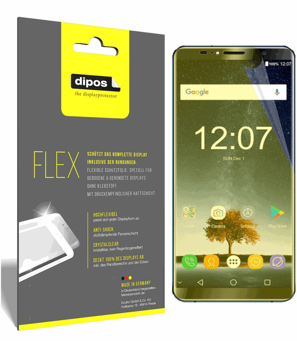 3x 3D Full Cover Schutzfolie für Oukitel K6