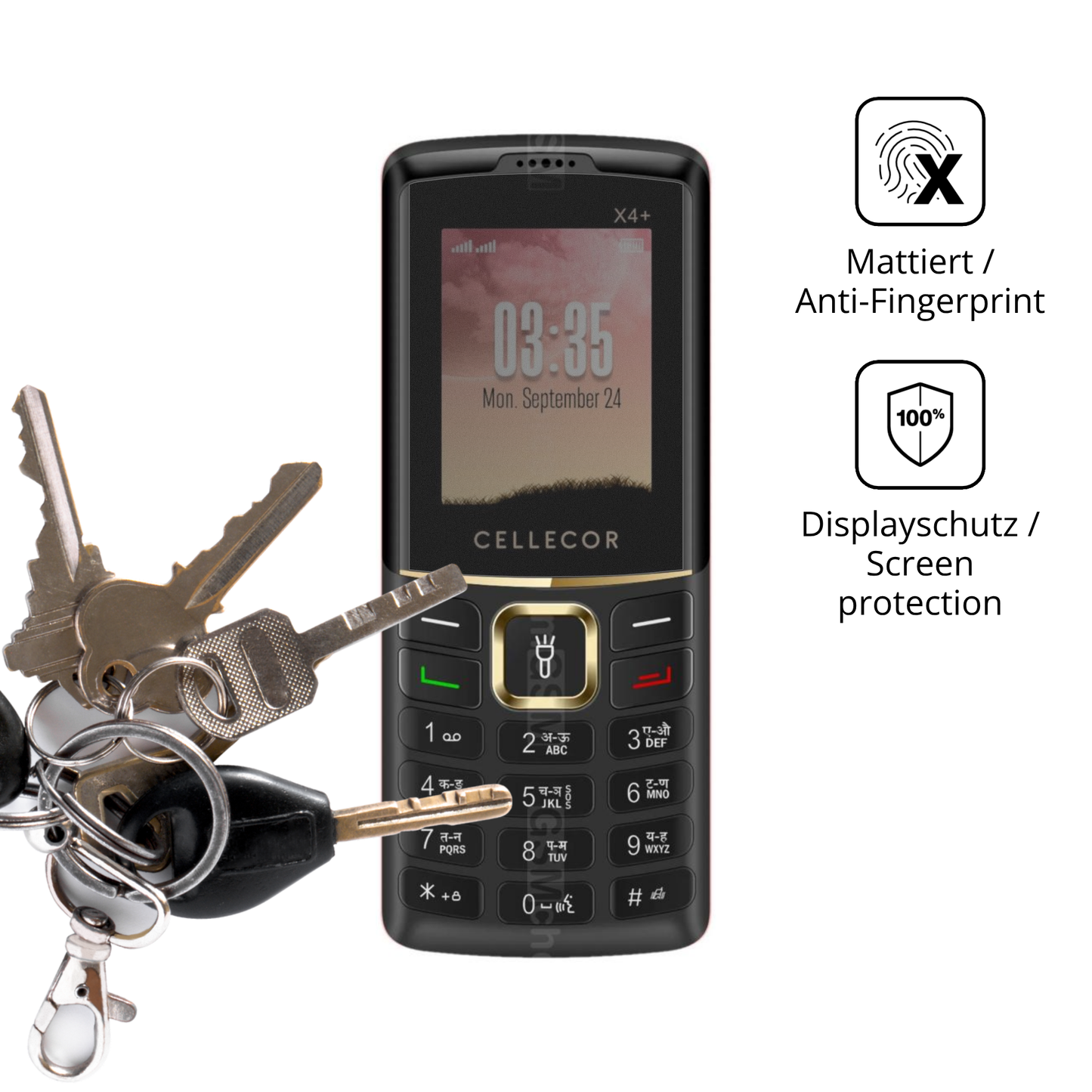Blickschutzfolie für Cellecor X4+ matt Schutzfolie Privacy