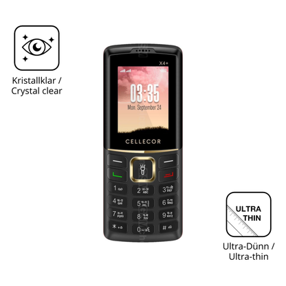 4x Schutzfolie klar für Cellecor X4+ Display-Schutzfolie