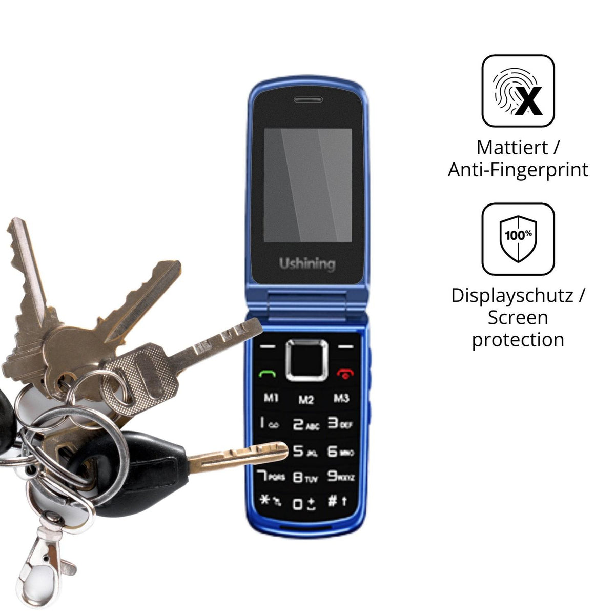 dipos Displayschutz für CHAKEYAKE G380D, mattierte Oberfläche, Blickschutzfilter und perfekter Passform