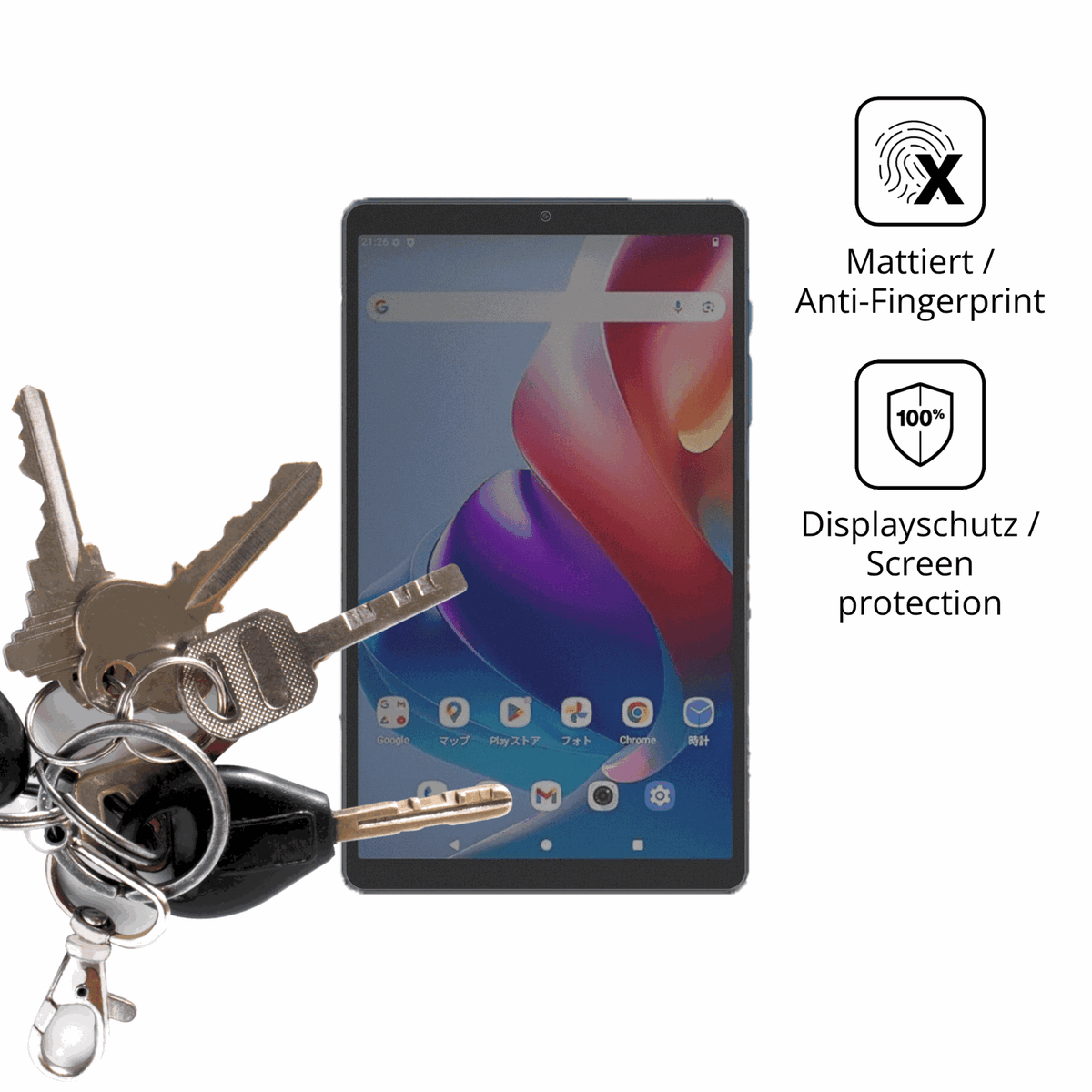dipos Displayschutz für Chuwi AuPad Mini 8.7 Zoll, mattierte Oberfläche, Blickschutzfilter und perfekter Passform