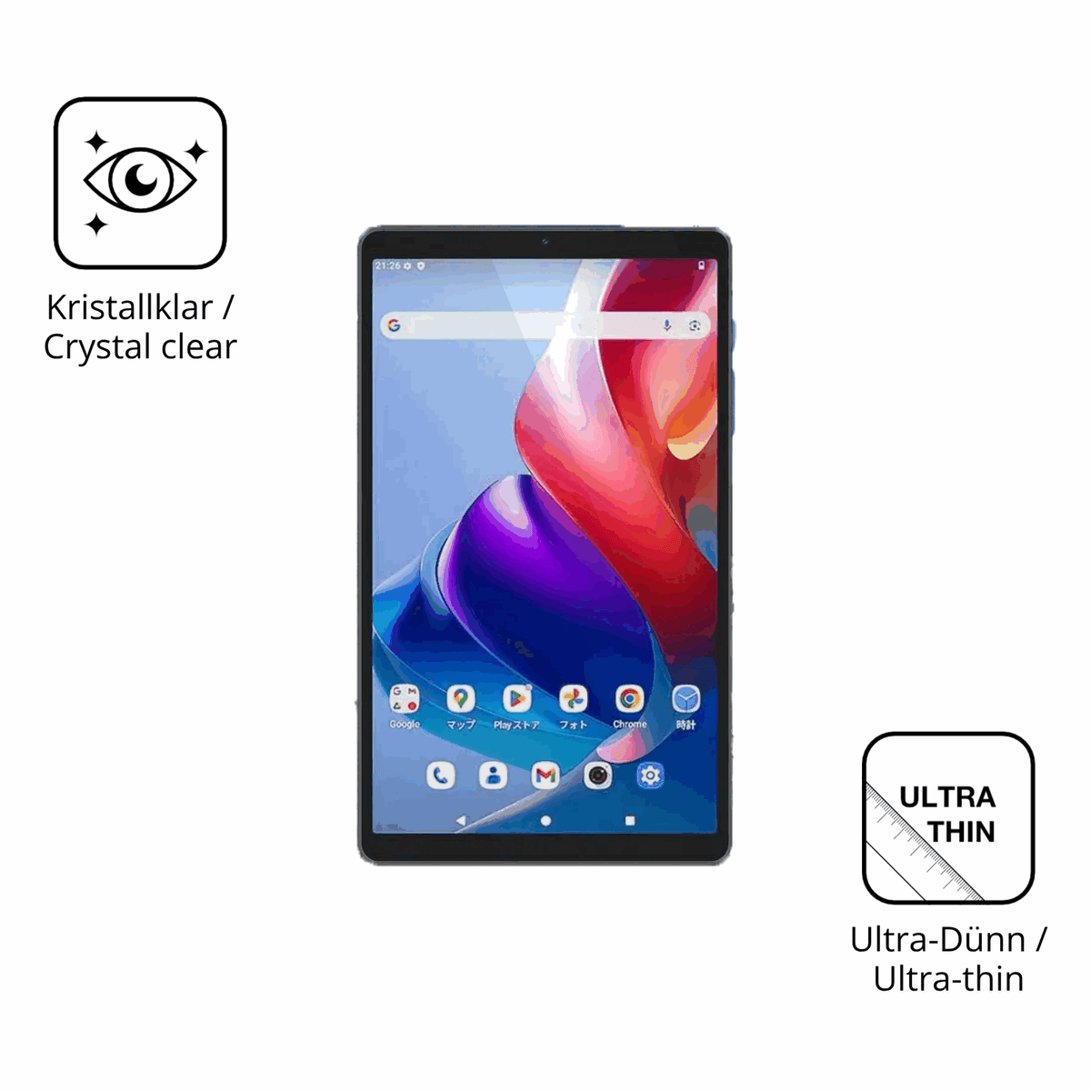 Dünne und klare Folie passend zugeschnitten für Chuwi AuPad Mini 8.7 Zoll