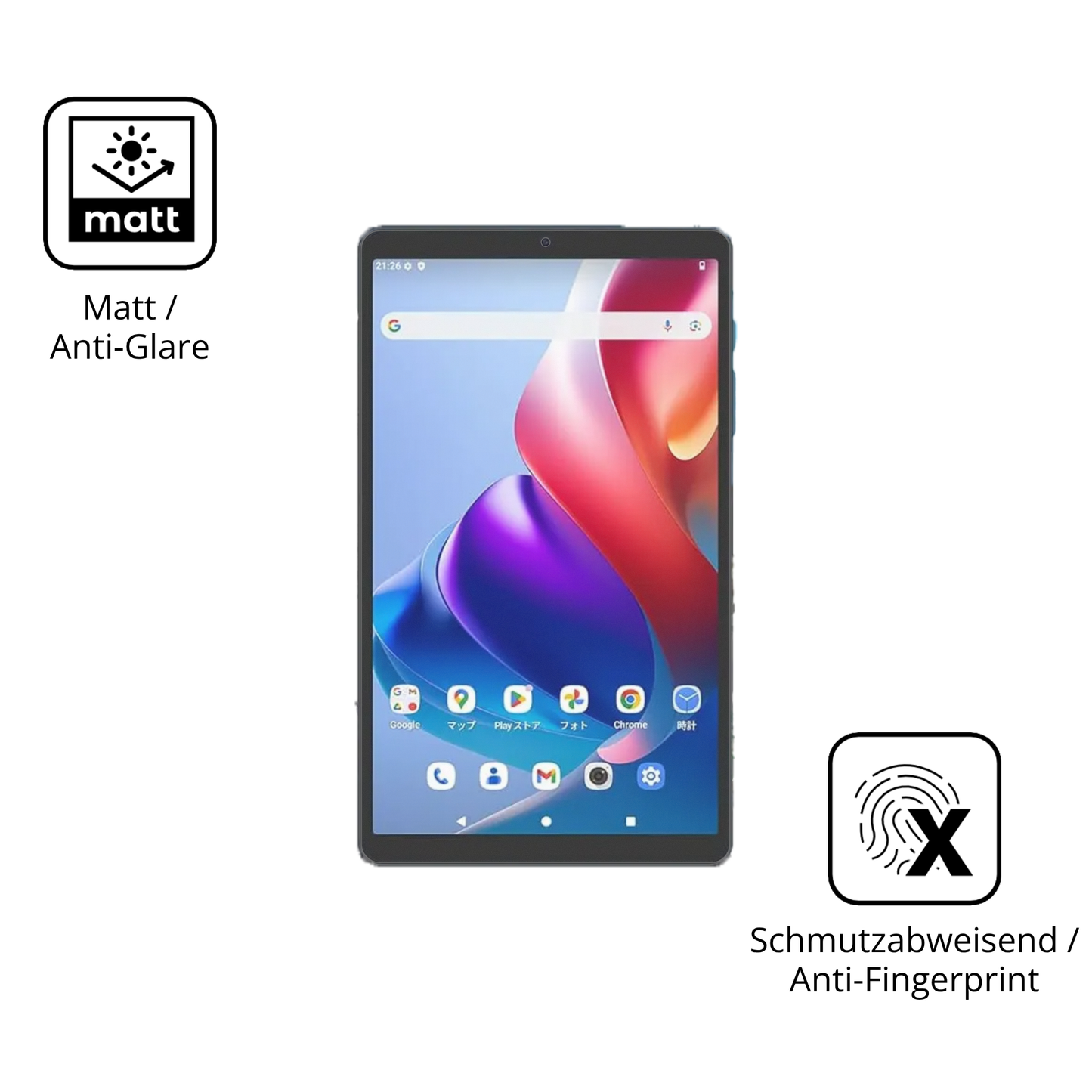 9H Hartbeschichtete, flexible Folie passend zugeschnitten für Chuwi AuPad Mini 8.7 Zoll
