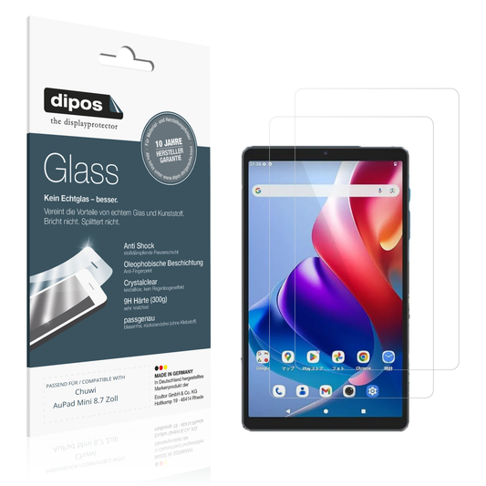 Klare Displayschutzfolie von dipos passend für Chuwi AuPad Mini 8.7 Zoll, 9H kratzfest und blasenfrei montiert