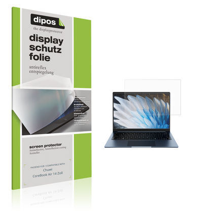 Matte Displayschutzfolie von dipos passend für Chuwi CoreBook Air 14 Zoll, präziser Zuschnitt und blasenfrei montiert