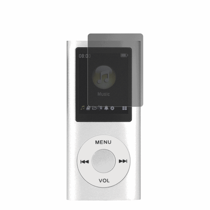 ciciglowMP3-Player mit aufgebrachtem dipos Displayschutz, der seitliche Einblicke blockiert