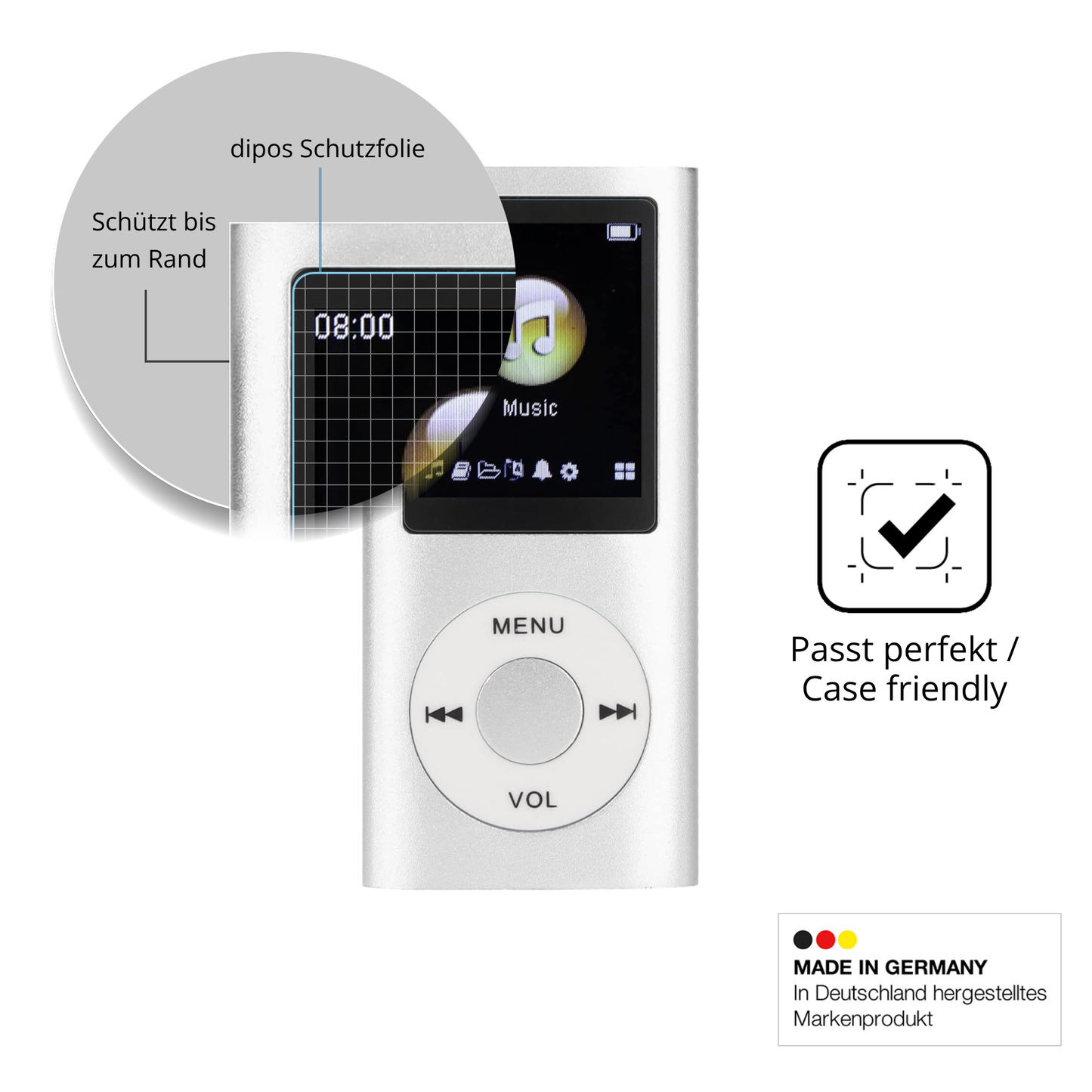 Besonders flexibler Displayschutz mit Anti-Shock-Schicht im Materialmix