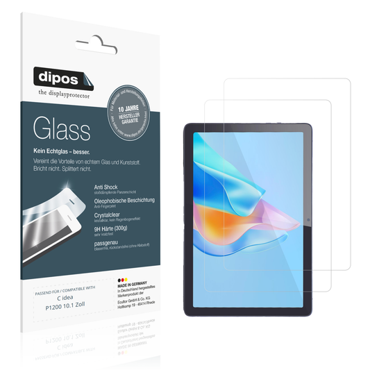 Klare Displayschutzfolie von dipos passend für C idea P1200 10.1 Zoll, 9H kratzfest und blasenfrei montiert