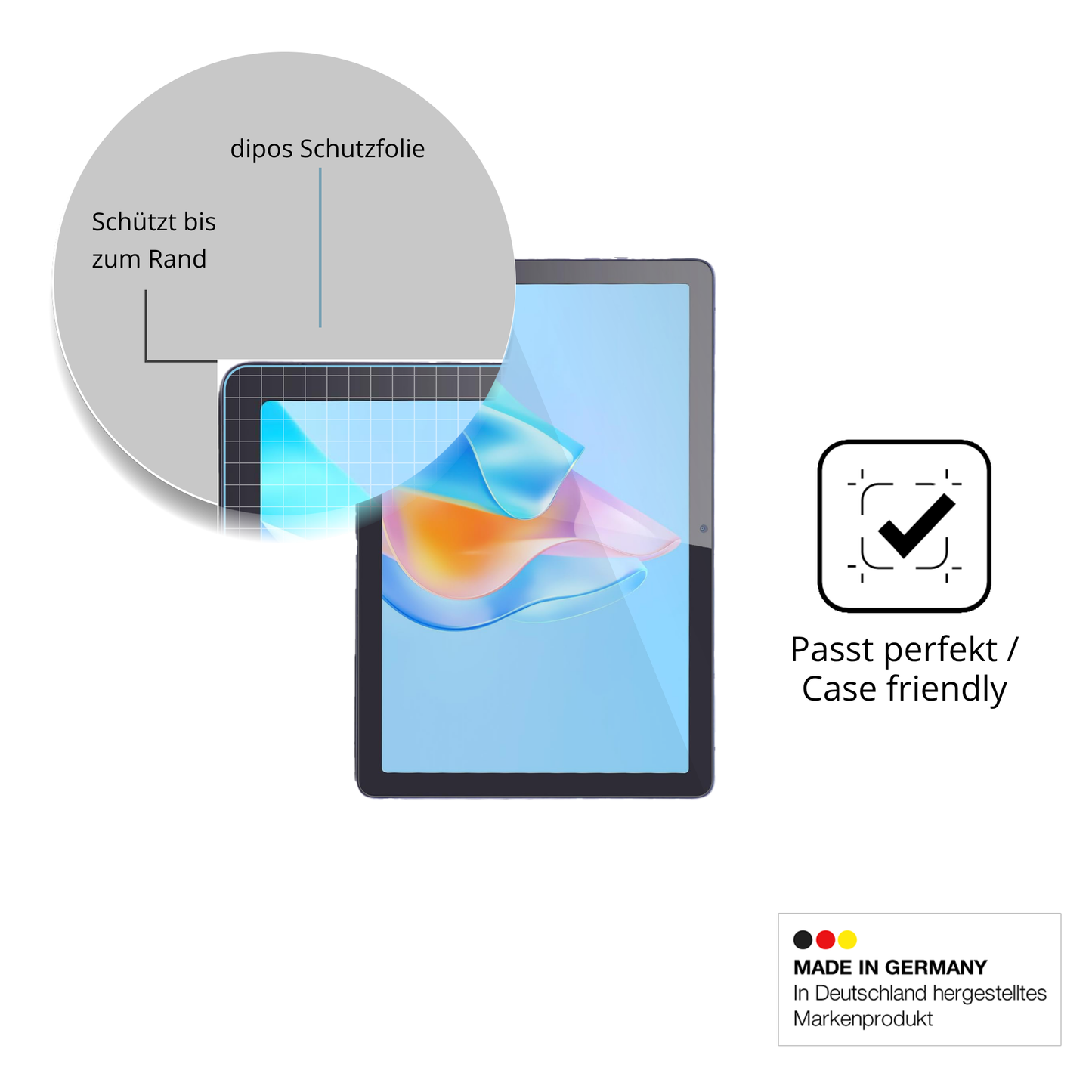 Besonders flexibler Displayschutz mit Anti-Shock-Schicht im Materialmix