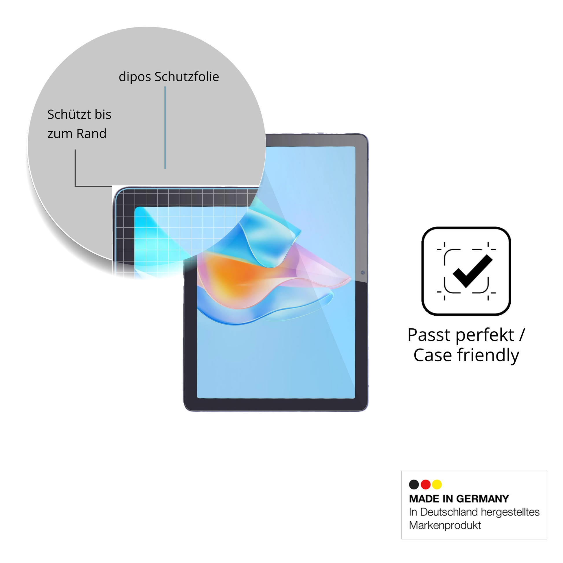 Besonders flexibler Displayschutz mit Anti-Shock-Schicht im Materialmix