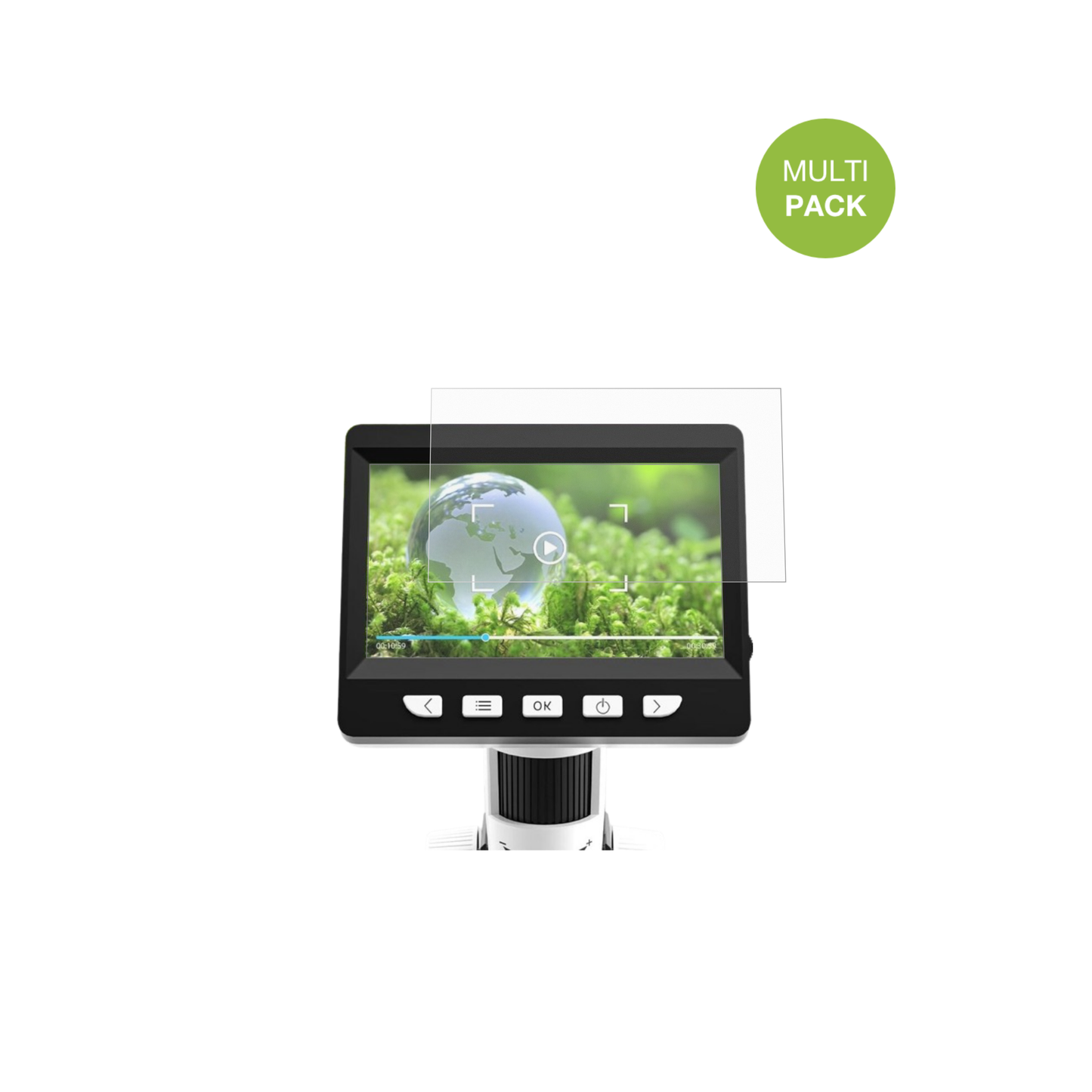 Cimler306-B Digital Mikroskop mit aufgebrachter dipos Displayschutzfolie, die lästige Fingerabdrücke minimiert