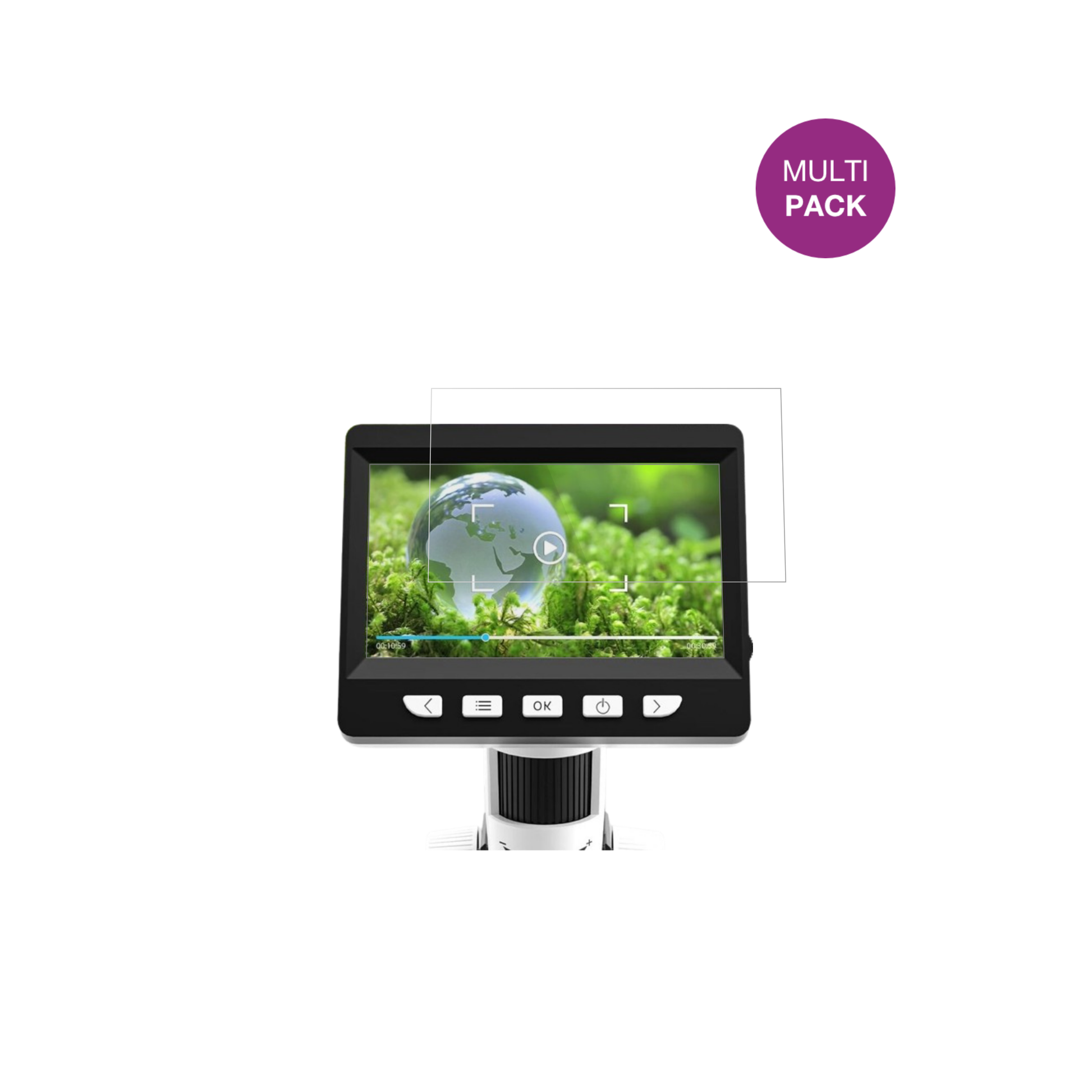 Cimler306-B Digital Mikroskop mit aufgebrachter dipos Displayschutzfolie, glasklare Darstellung ohne Einschränkungen