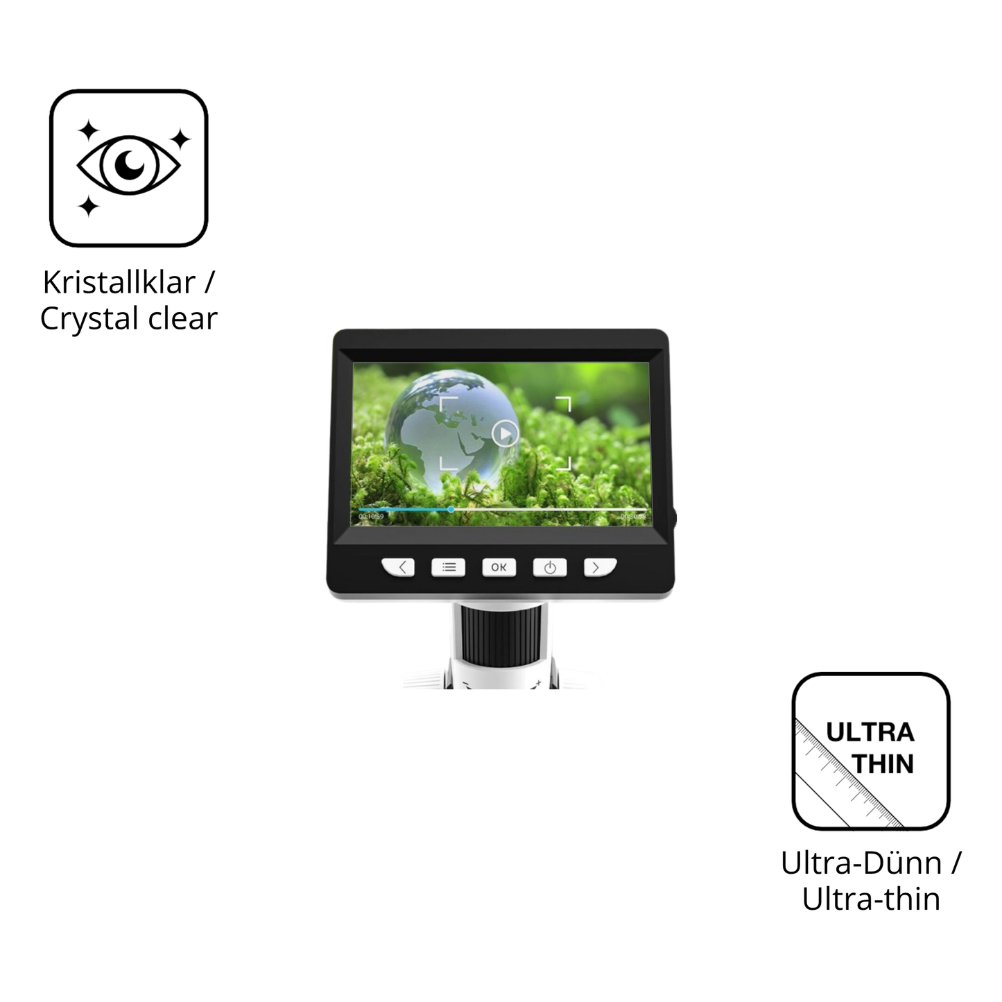 Dünne und klare Folie passend zugeschnitten für Cimler 306-B Digital Mikroskop