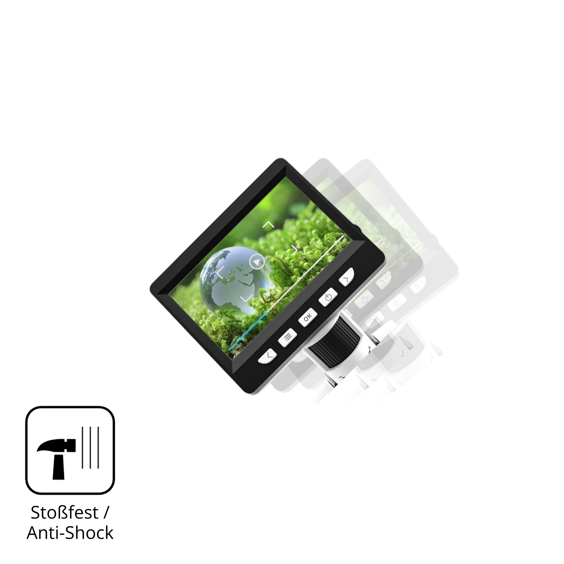 Schutz gegen Kratzer auf dem Cimler 306-B Digital Mikroskop Glas durch Schlüssel, Stöße gegen die Tischkante oder Stürze