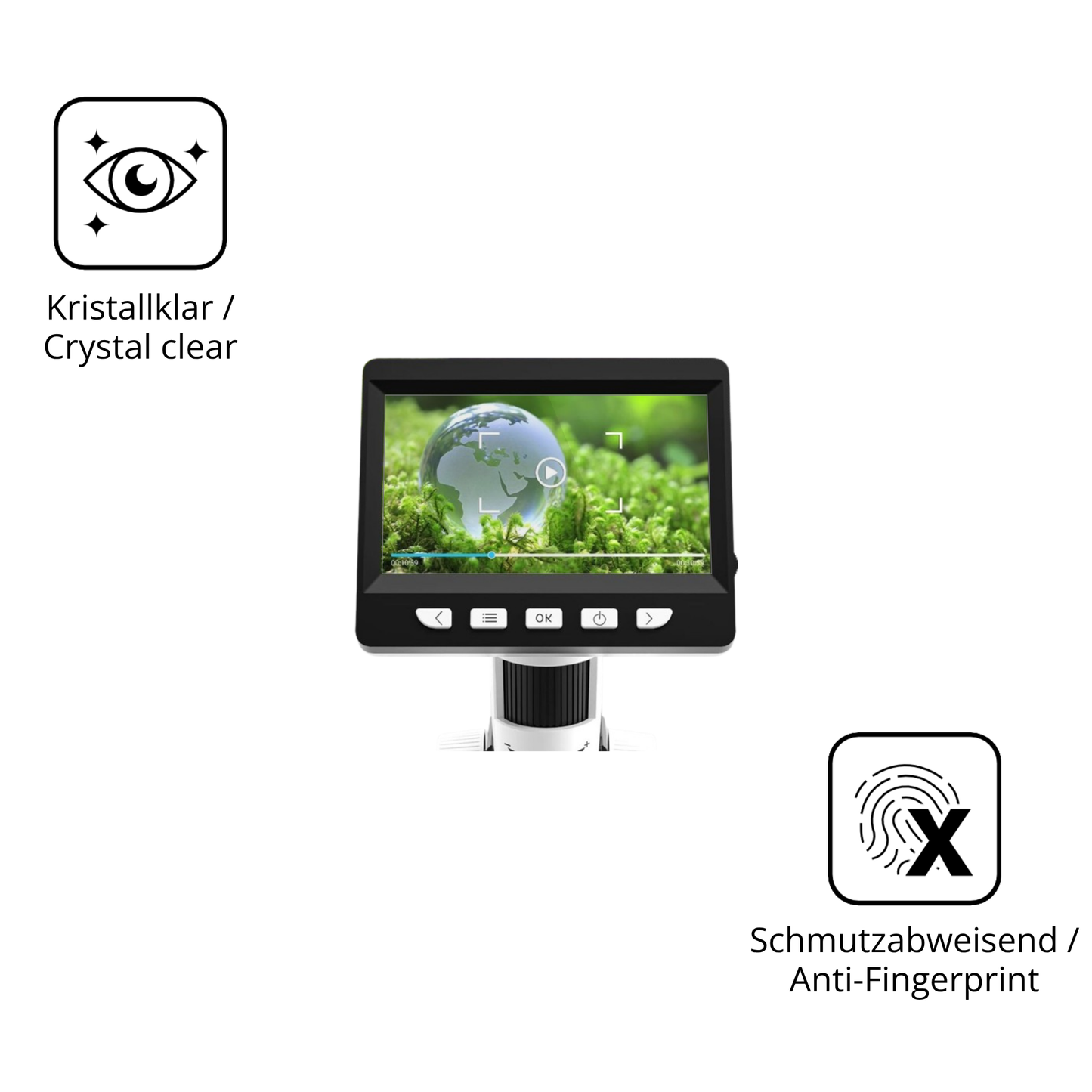 Flexible TPU-Folie passend zugeschnitten für Cimler 306-B Digital Mikroskop, vollständige Abdeckung