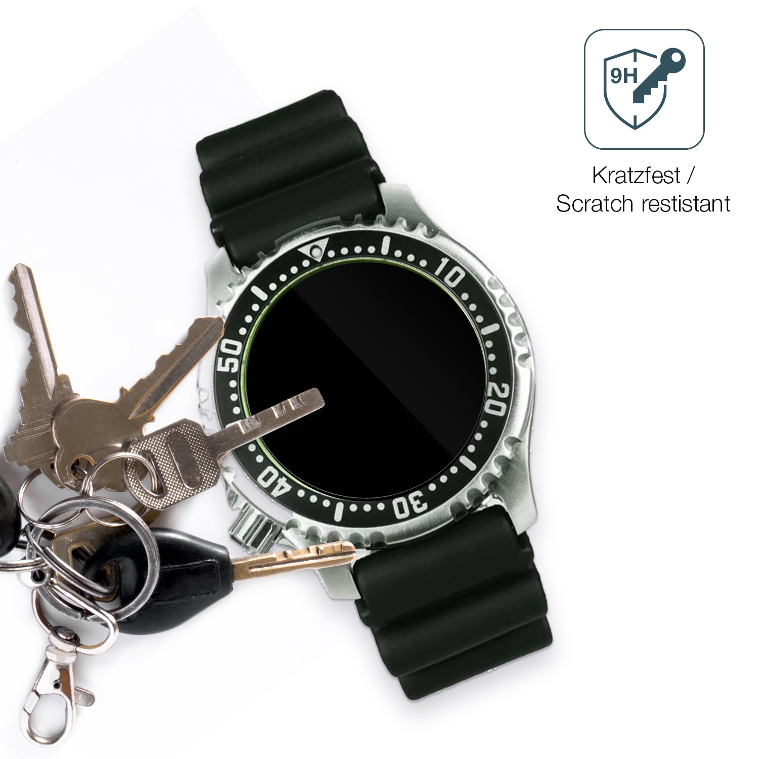 dipos Displayschutz für Citizen NY0040, transparente Oberfläche, perfekte Passform auch für die Rundungen