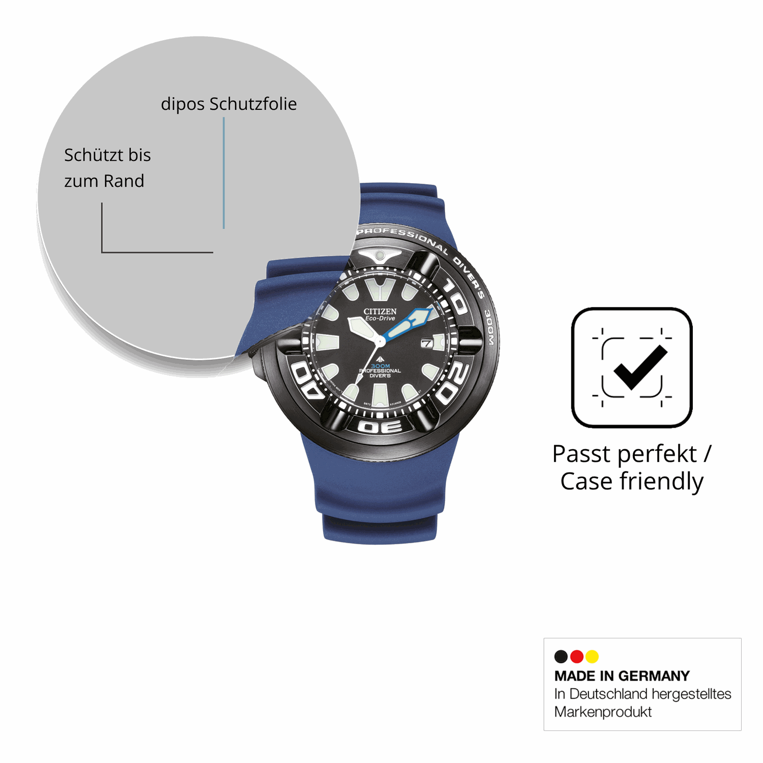 Schutzglasfolie mit optimaler Passform, zur Verwendung mit Hüllen geeignet