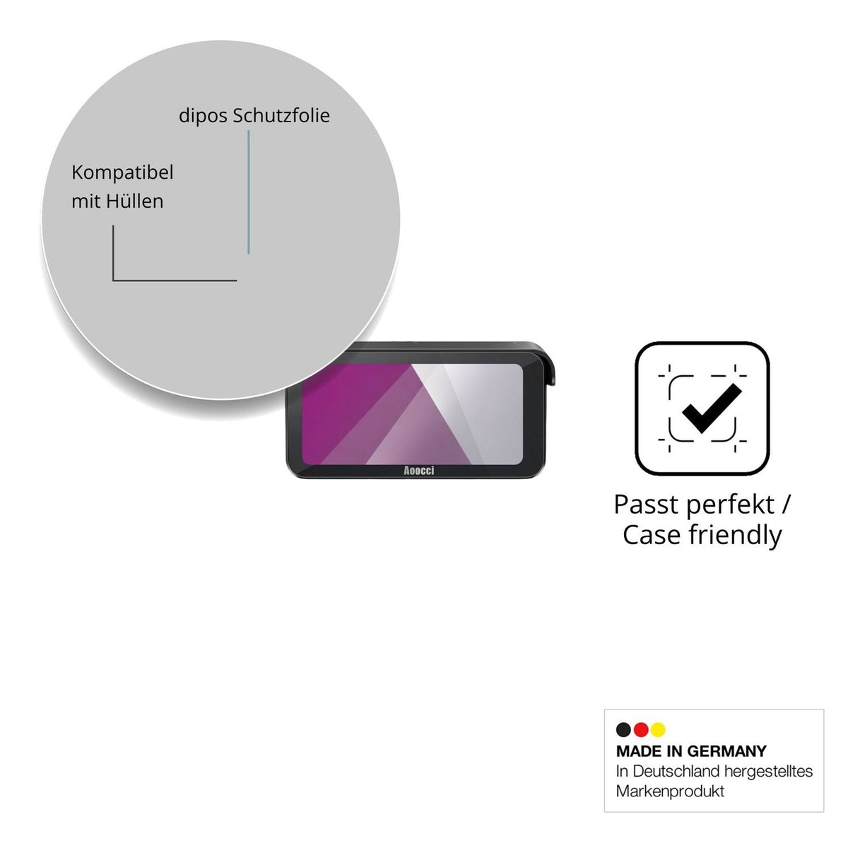 Schutzfolie mit optimaler Passform, zur Verwendung mit Hüllen geeignet