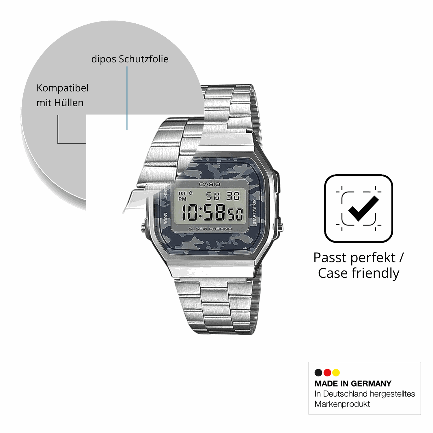 Schutzfolie mit optimaler Passform, zur Verwendung mit H�llen geeignet