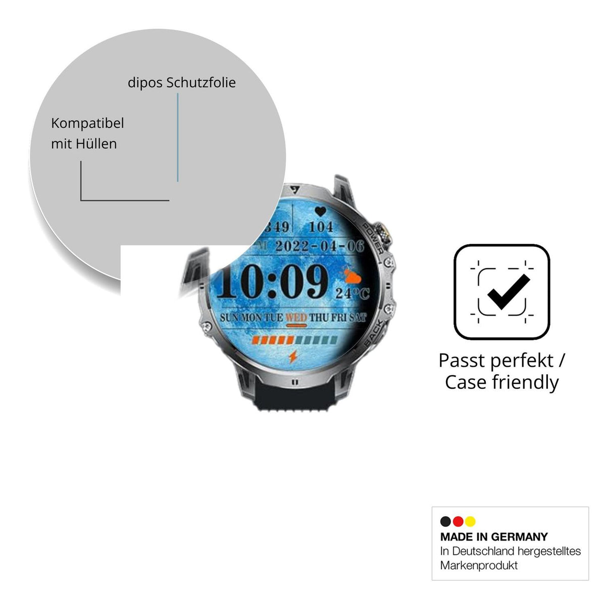Schutzfolie mit optimaler Passform, zur Verwendung mit Hüllen geeignet