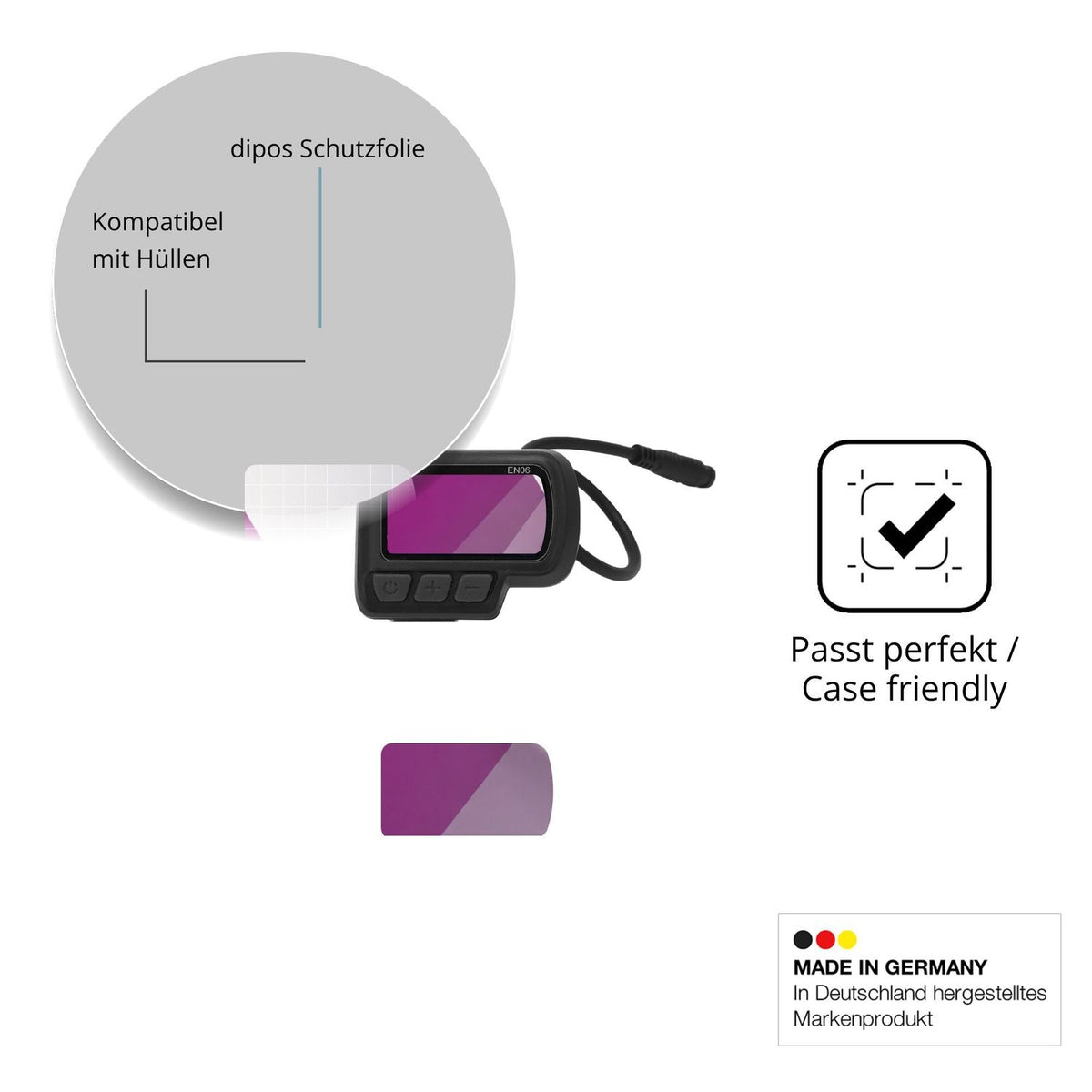 Schutzfolie mit optimaler Passform, zur Verwendung mit Hüllen geeignet