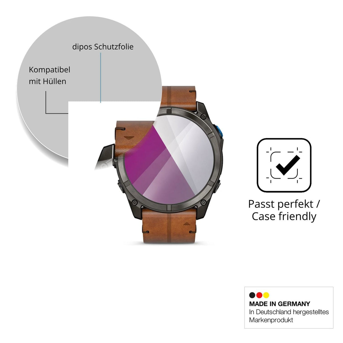 Schutzfolie mit optimaler Passform, zur Verwendung mit Hüllen geeignet