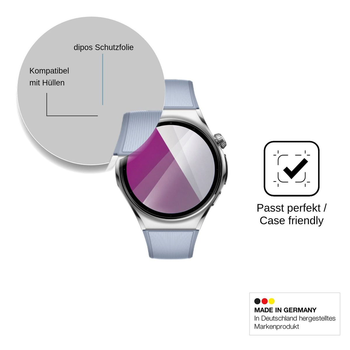 6x Schutzfolie klar für Huawei Watch 6 46 mm Display-Schutzfolie