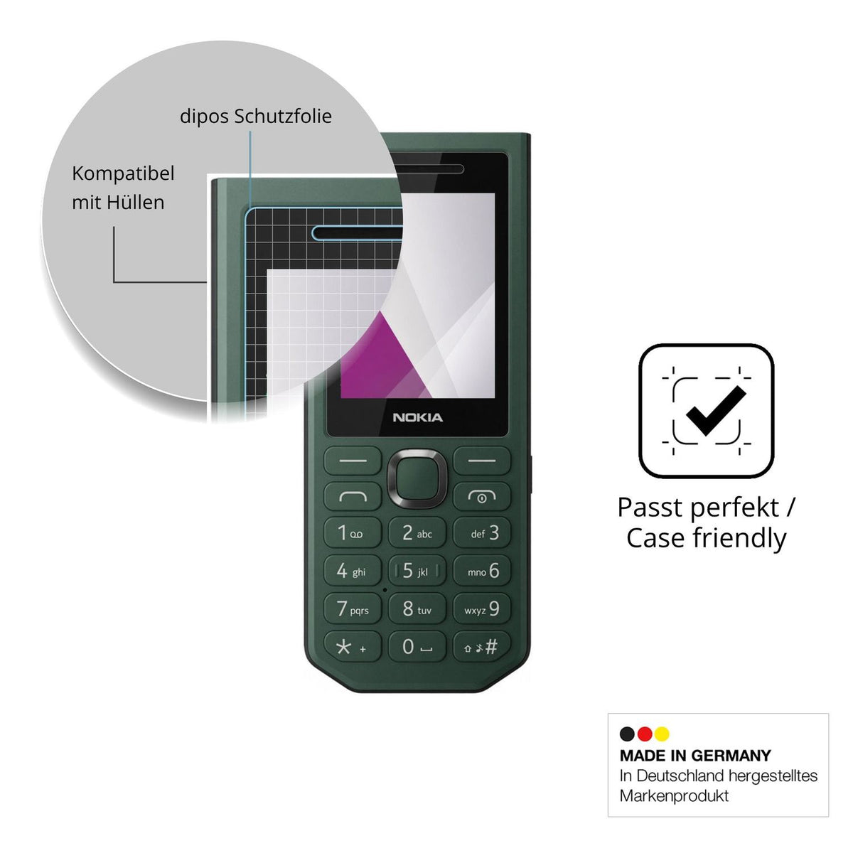 Schutzfolie mit optimaler Passform, zur Verwendung mit Hüllen geeignet