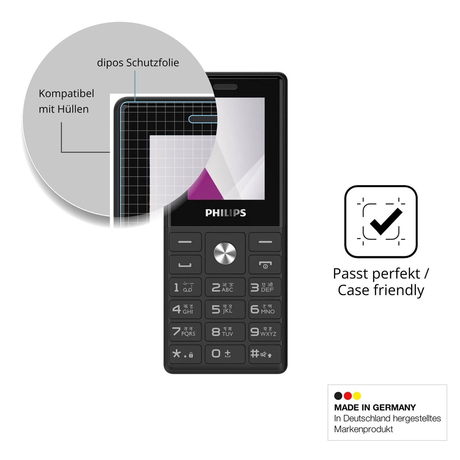 Schutzfolie mit optimaler Passform, zur Verwendung mit Hüllen geeignet