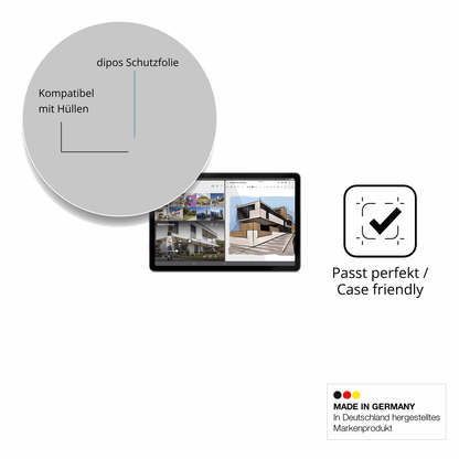 Schutzfolie mit optimaler Passform, zur Verwendung mit Hüllen geeignet