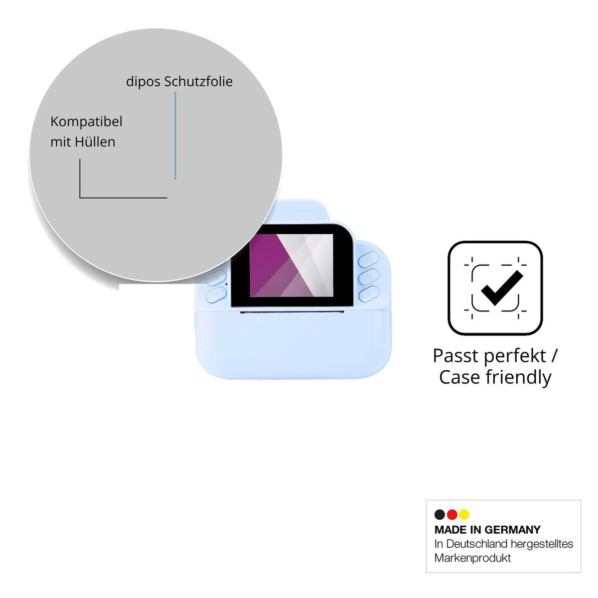 Schutzfolie mit optimaler Passform, zur Verwendung mit Hüllen geeignet