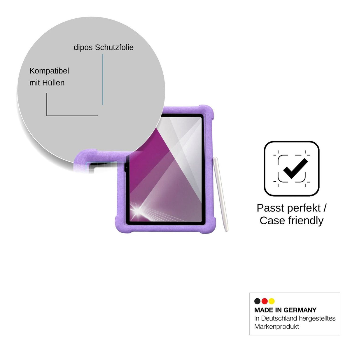 2x Schutzfolie klar für ZONKO Kinder Tablet 10 Display-Schutzfolie