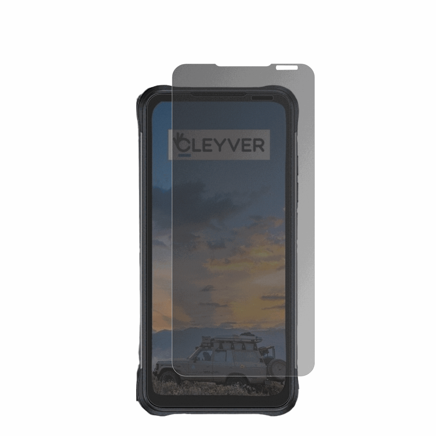 cleyverextreme 4g mit aufgebrachtem dipos Displayschutz, der seitliche Einblicke blockiert