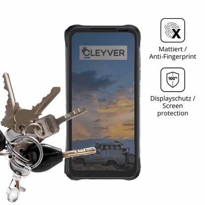 dipos Displayschutz für cleyverextreme 4g, mattierte Oberfläche, Blickschutzfilter und perfekter Passform
